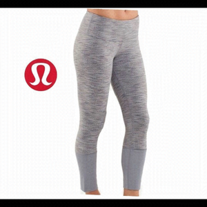 Lululemon heathered gray special edition Wunder under Long cuff leggings size 4